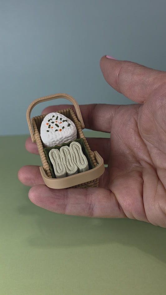 Small Picnic Basket Fidget Clicker Keychain/Bag Charm